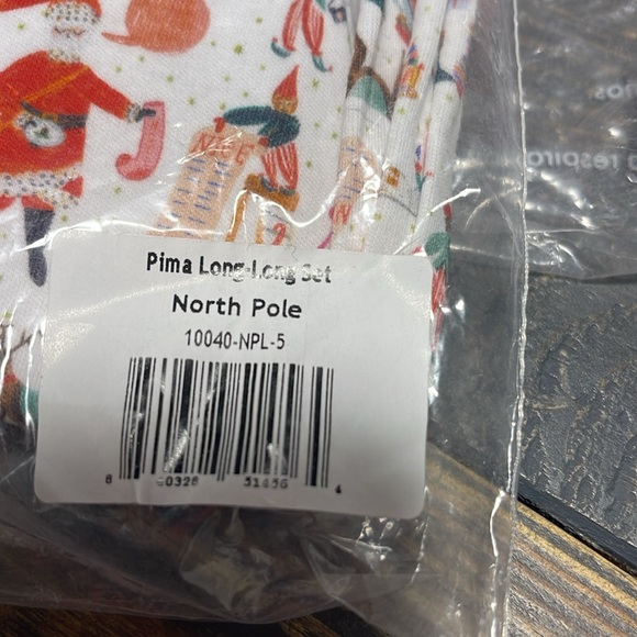 LAKE LONG-LONG SET PAJAMA NORTH POLE RED ON WHITE - 5 - Picture 7 of 8